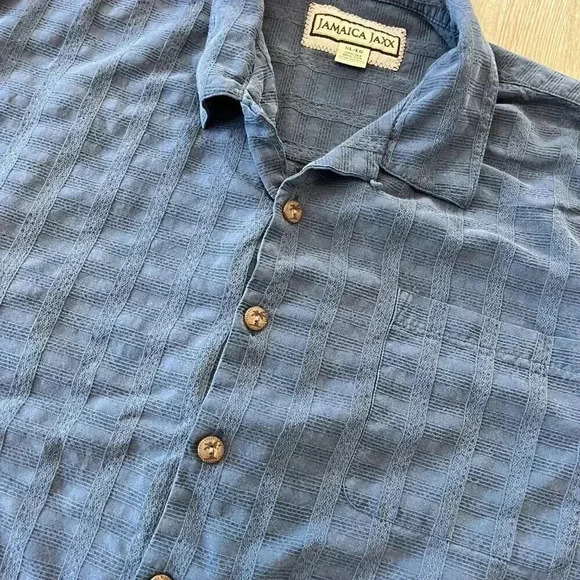 Mens Jamaica Jaxx Blue Button Up Shirt - XL - Picture 2 of 5